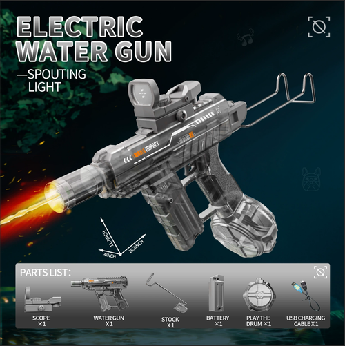 The new second-generation UZI electric water gun high-speed continuous firing strong power large-capacity children‘s water-saving water-saving gun