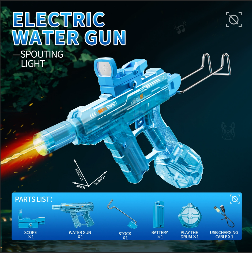 The new second-generation UZI electric water gun high-speed continuous firing strong power large-capacity children‘s water-saving water-saving gun