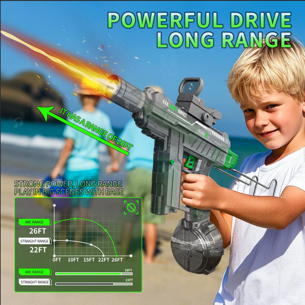 The new second-generation UZI electric water gun high-speed continuous firing strong power large-capacity children‘s water-saving water-saving gun