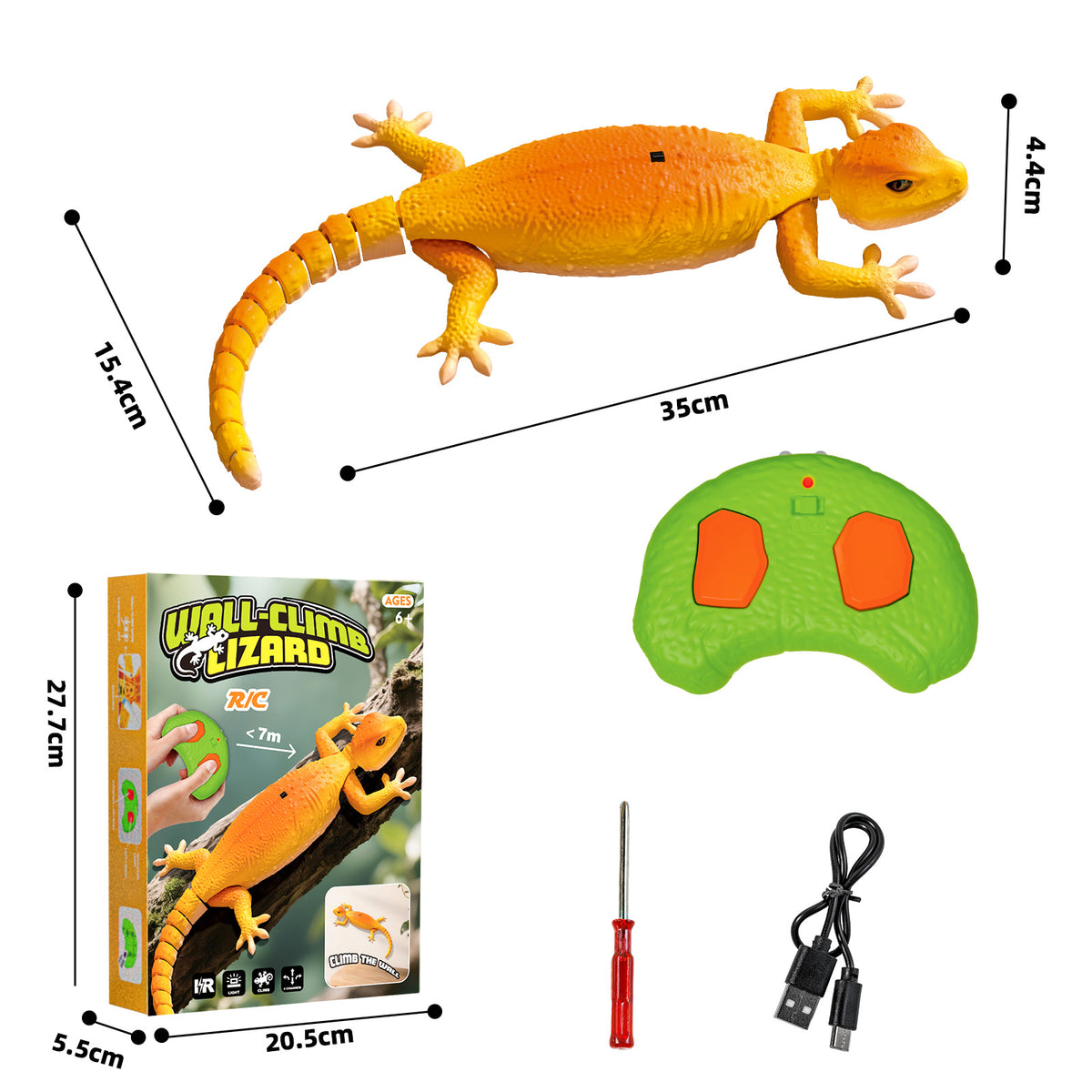 Remote-Controlled Wall-Climbing Gecko Toy – Electric Bionic Chameleon/Lizard – Color-Changing Wall-Climbing Toy for Boys