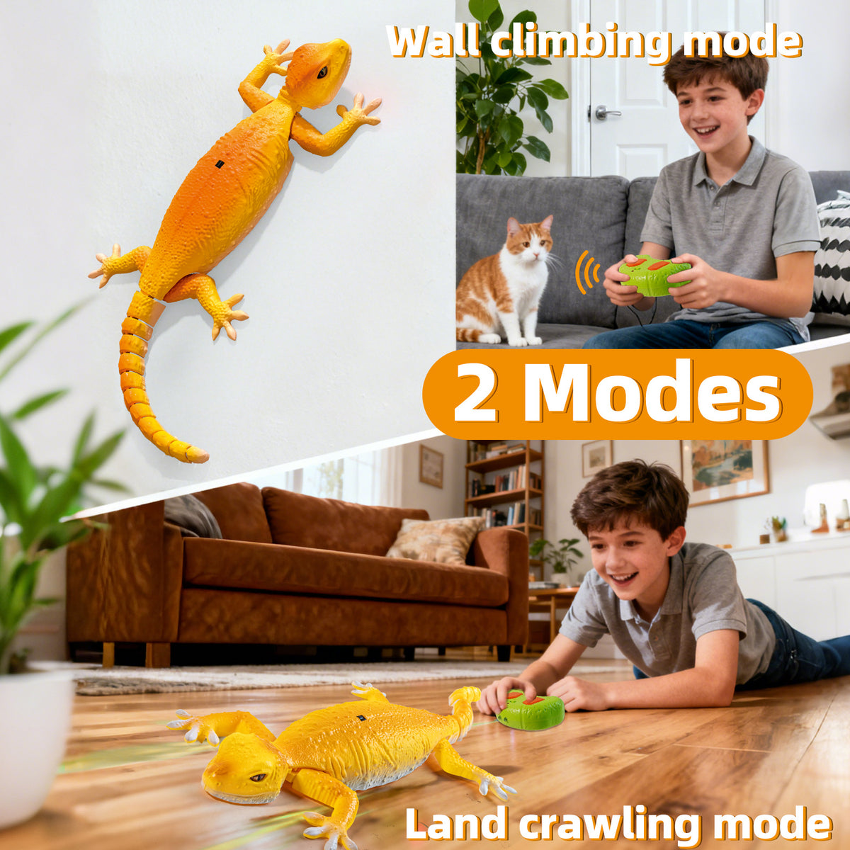 Remote-Controlled Wall-Climbing Gecko Toy – Electric Bionic Chameleon/Lizard – Color-Changing Wall-Climbing Toy for Boys