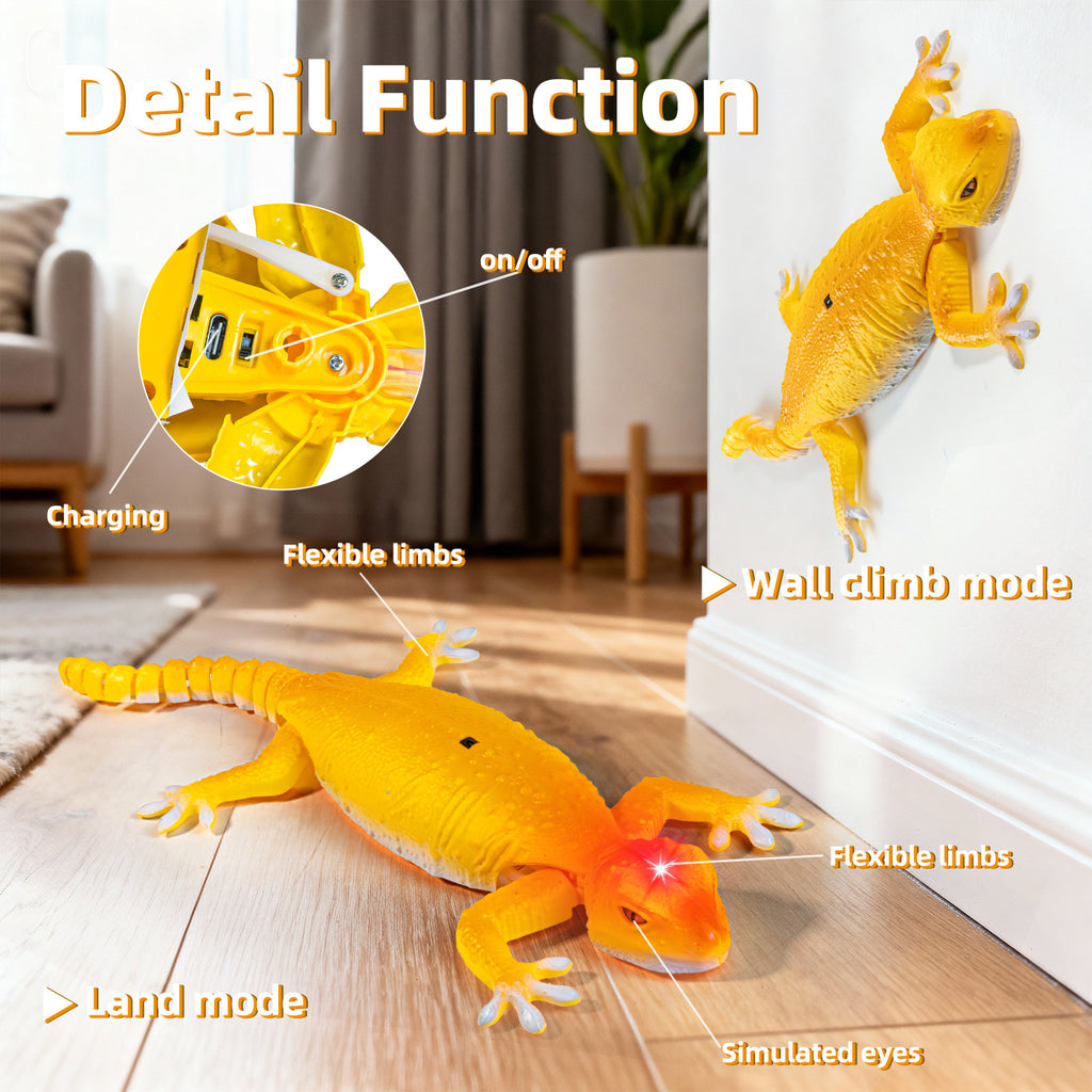Remote-Controlled Wall-Climbing Gecko Toy – Electric Bionic Chameleon/Lizard – Color-Changing Wall-Climbing Toy for Boys